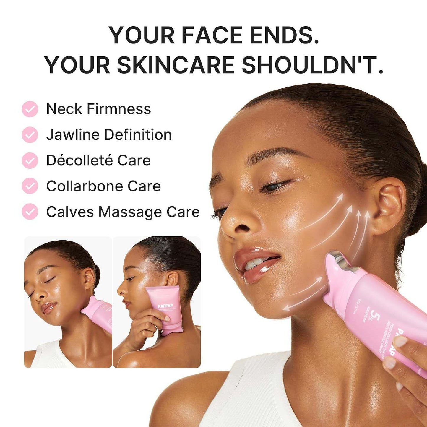 PDRN Collagen Gua Sha Neck Wrinkle Cream | Built-In Gua Sha Massager with Volufiline 5% + PDRN